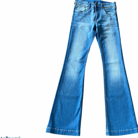 NWOT - & Denim Light Blue Flare Leg Jeans Size 28 - Picture 7 of 8